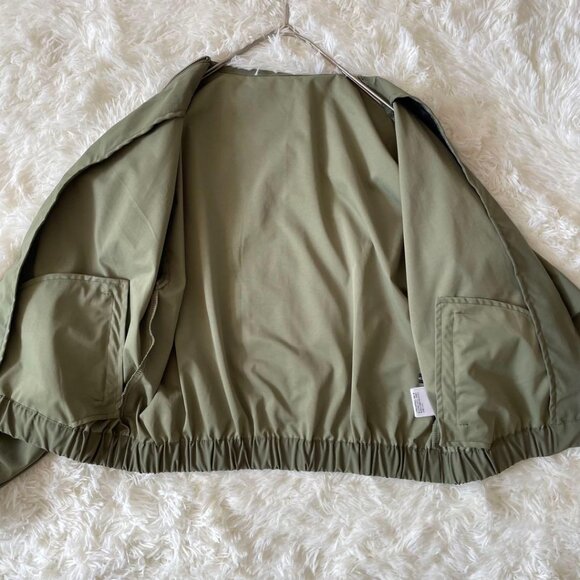 Vence Thin Collarless Jacket M Khaki Outerwear - Picture 5 of 6